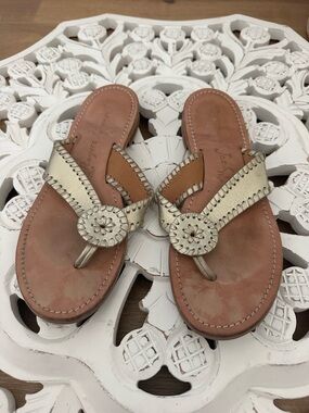 Jack Rogers Metallic Gold Navajo Miller Sandals